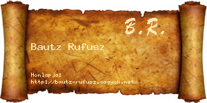 Bautz Rufusz névjegykártya